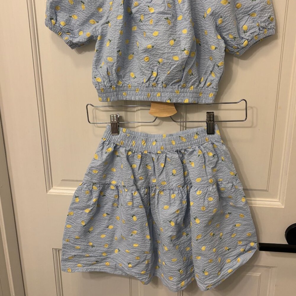 NWT Joe Fresh Girls lemon skirt set, size 7-8 - Picture 2 of 3